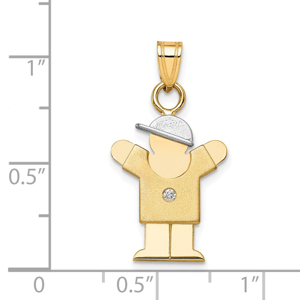 14k Two-tone VS Diamond Pendant