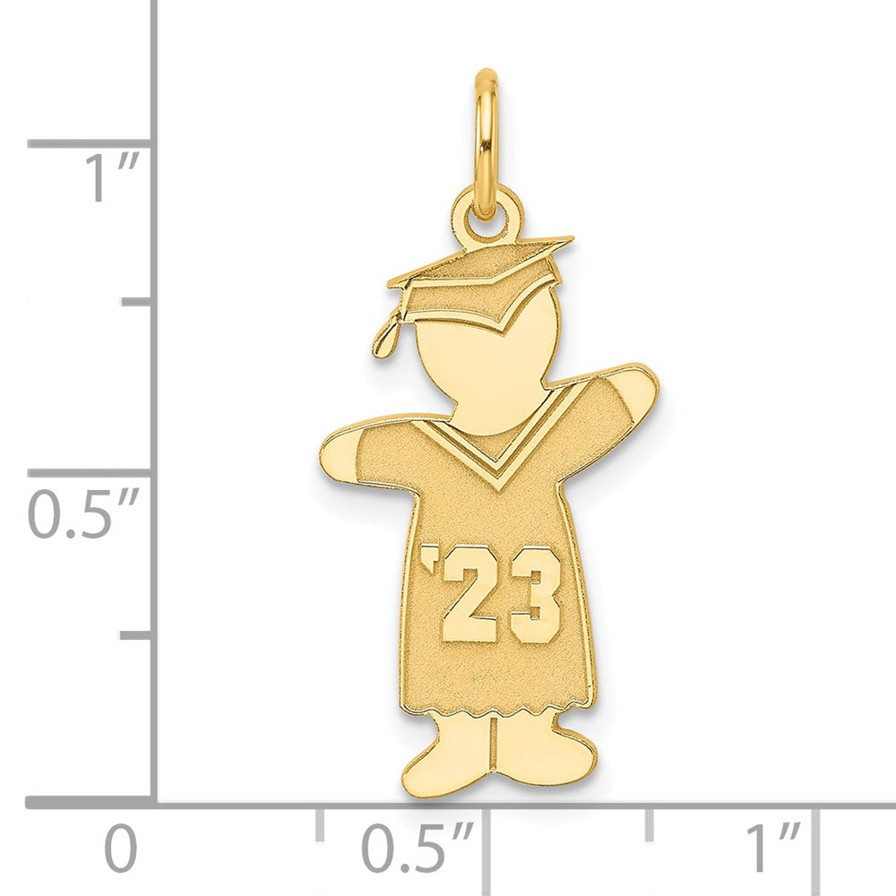 Sterling Silver Gold-plated Class of 2023 Boy Cuddle Charm