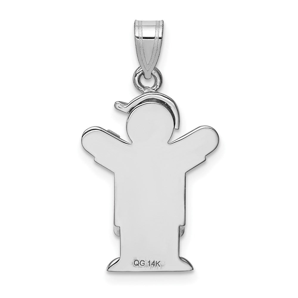 14k White Gold A Diamond pendant