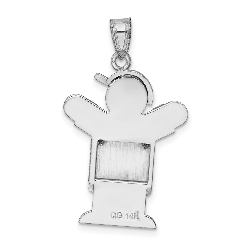 14k White Gold AAA Diamond Pendant