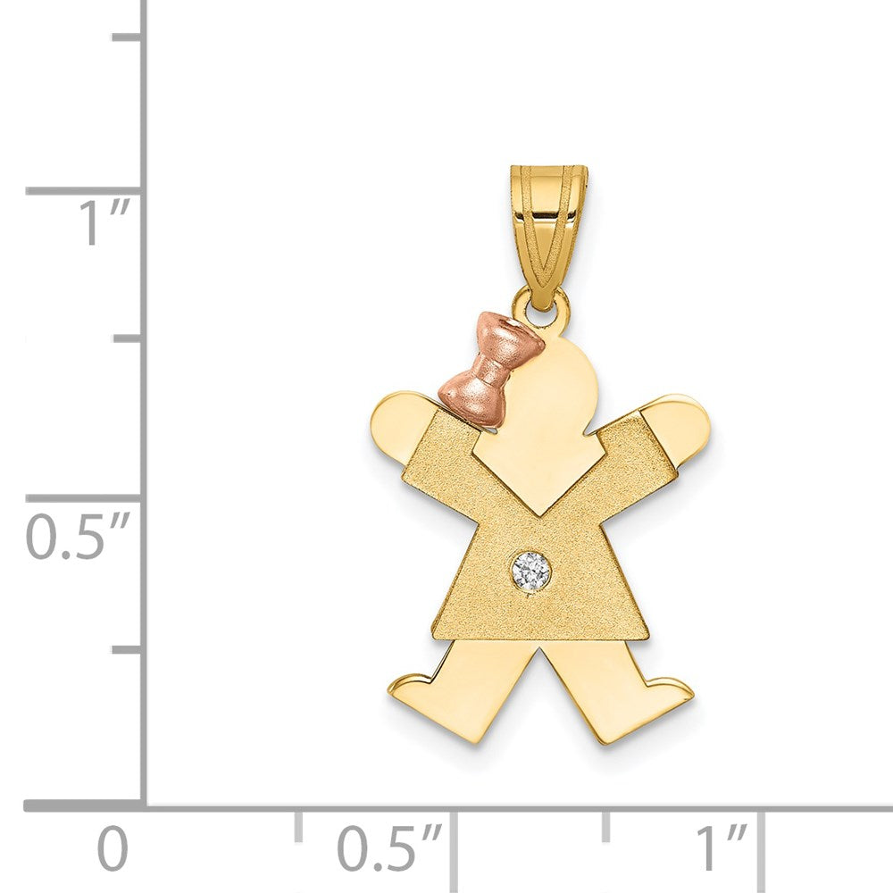 14k Two-tone AAA Diamond Pendant