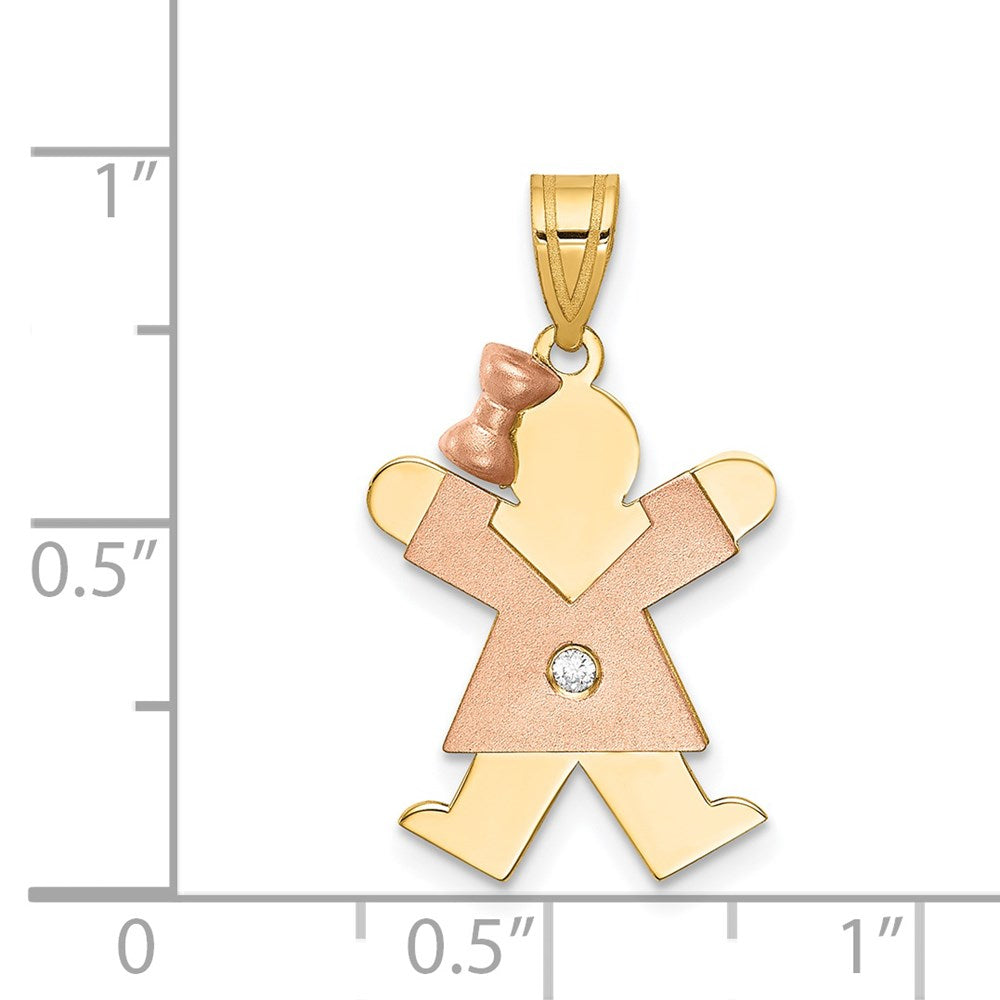 14k Two-tone AAA Diamond Pendant