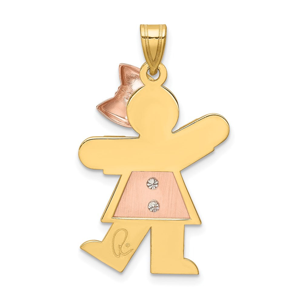 14k Two-tone AAA Diamond Pendant
