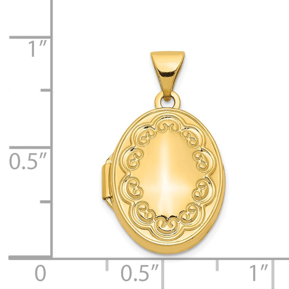 14k Scroll Oval Locket