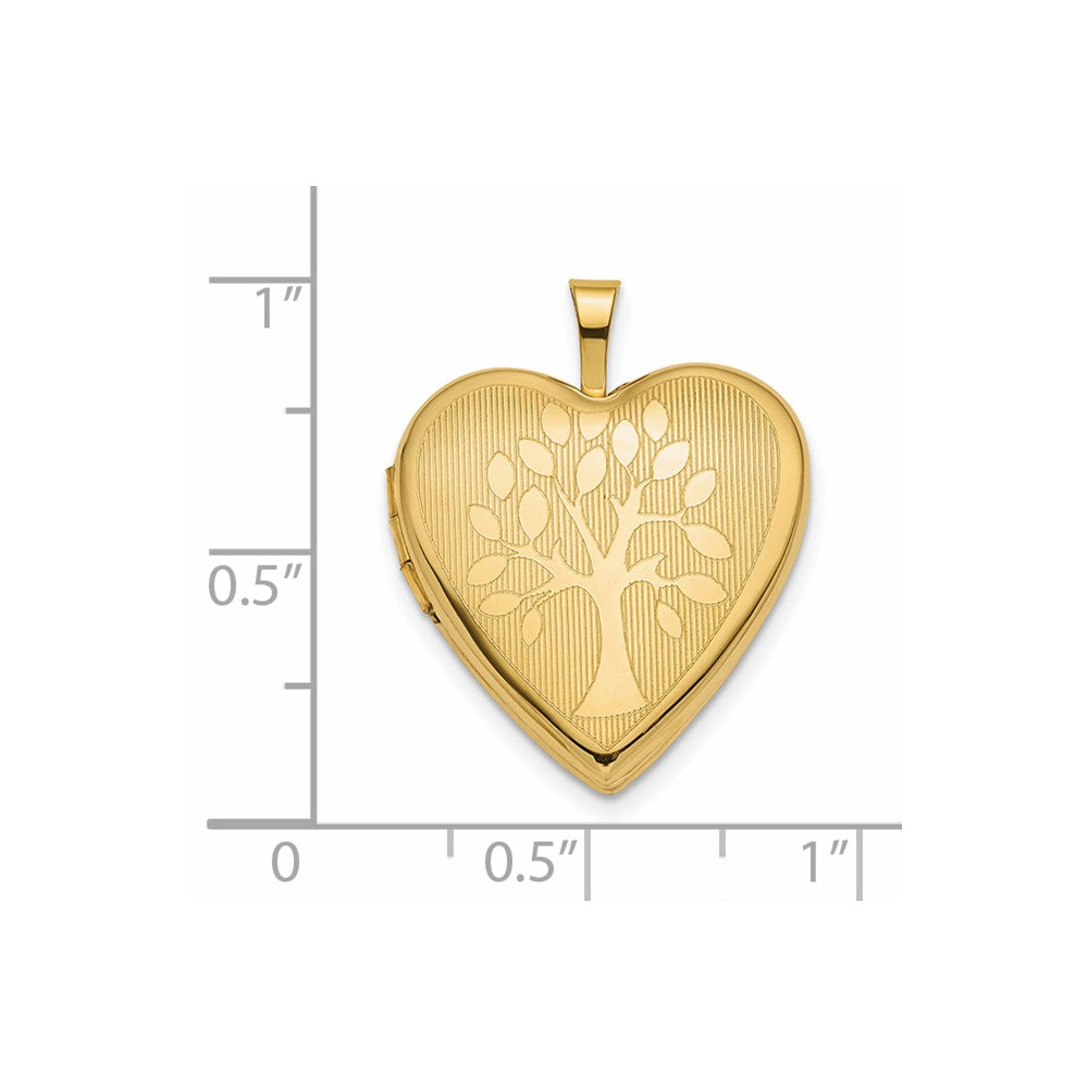 14K 20mm Tree Heart Locket