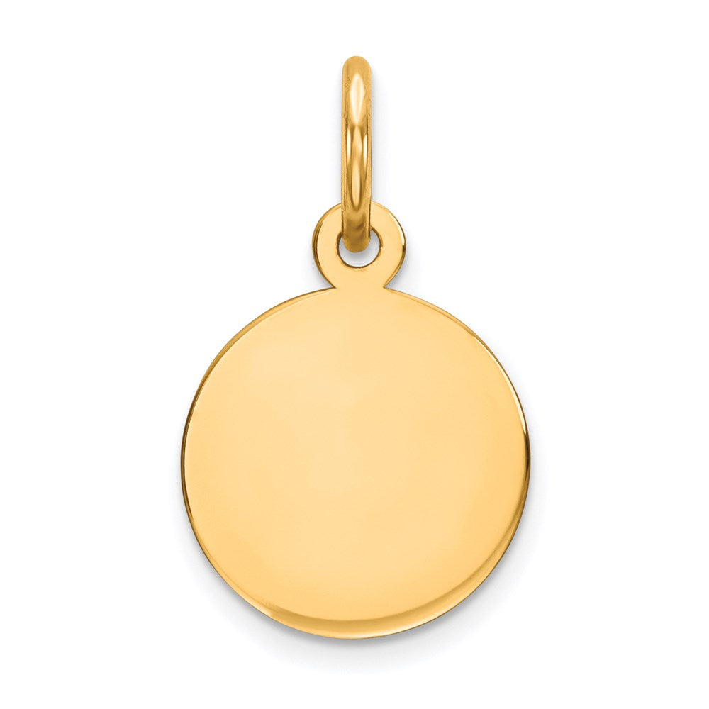 14k Plain .027 Gauge Circular Engravable Disc Charm