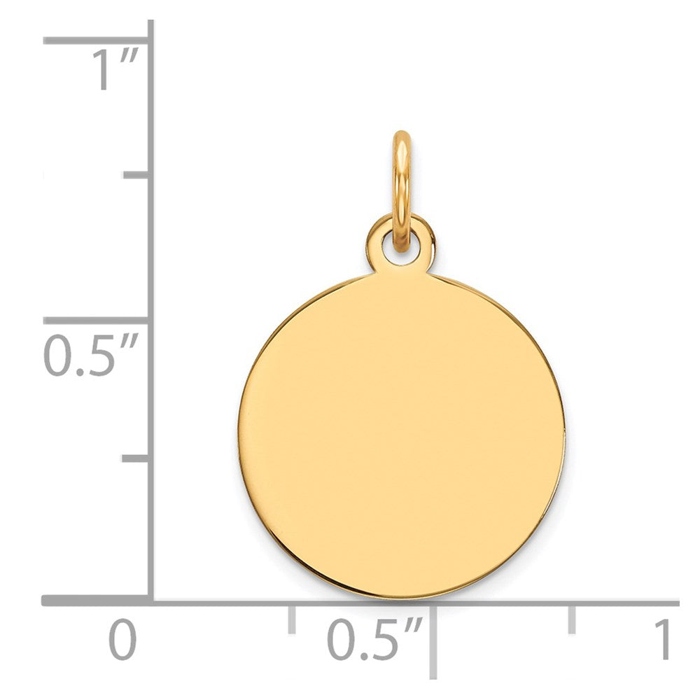 14k Plain .018 Gauge Circular Engravable Disc Charm