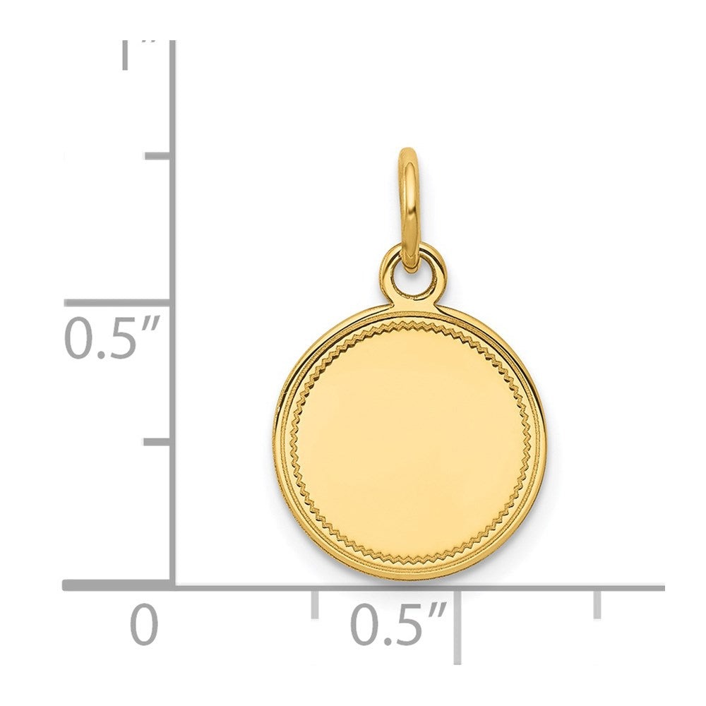 14k Plain .018 Gauge Engravable Round Disc Charm