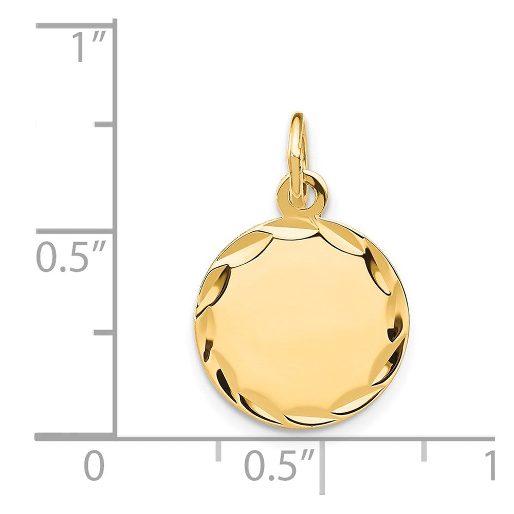14k Etched .018 Gauge Engravable Round Disc Charm
