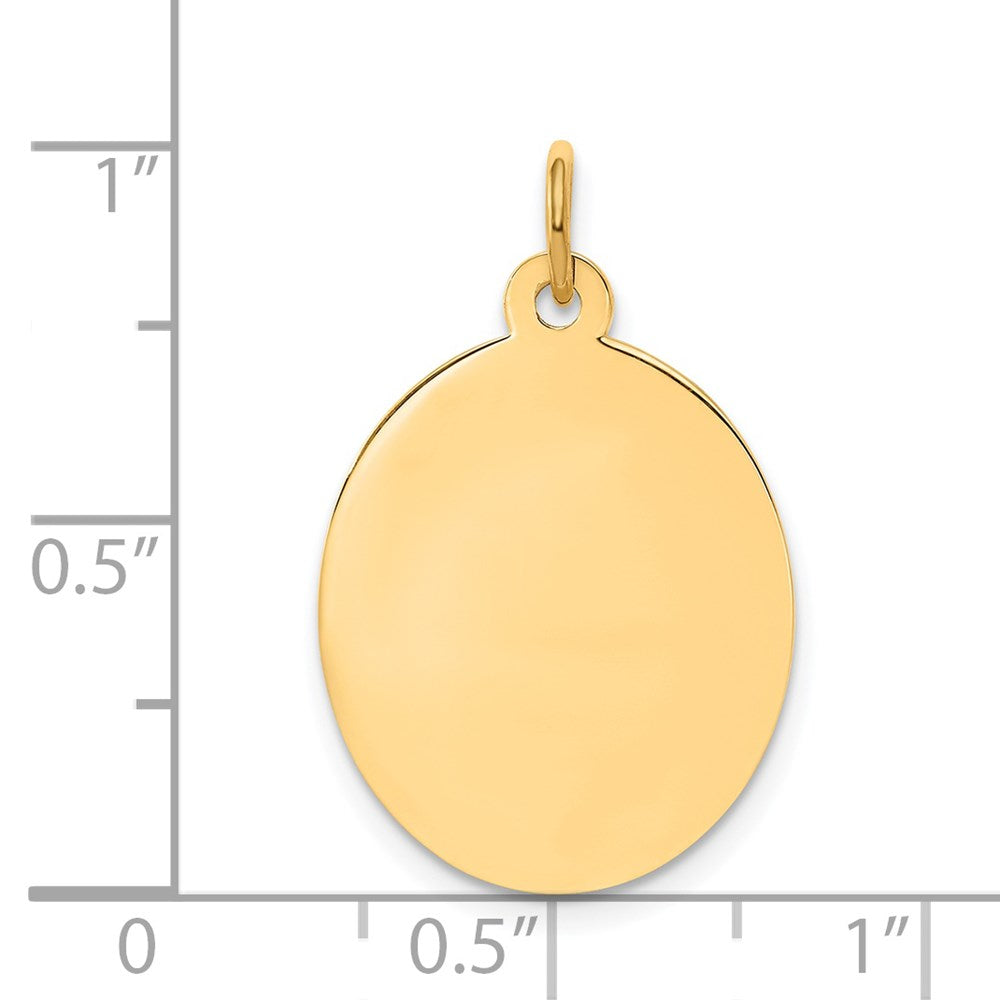 14k Plain .018 Gauge Engravable Oval Disc Charm