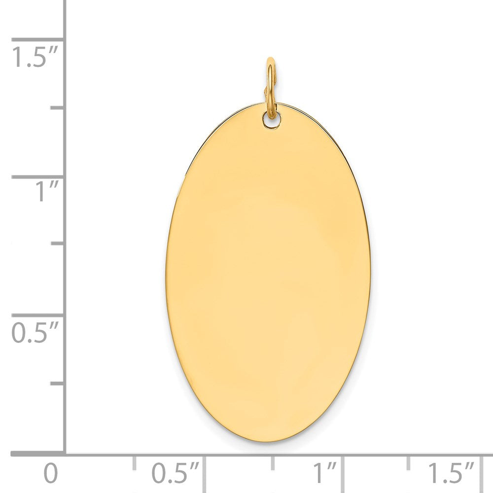 14k Plain .018 Gauge Engravable Elliptical Disc Charm