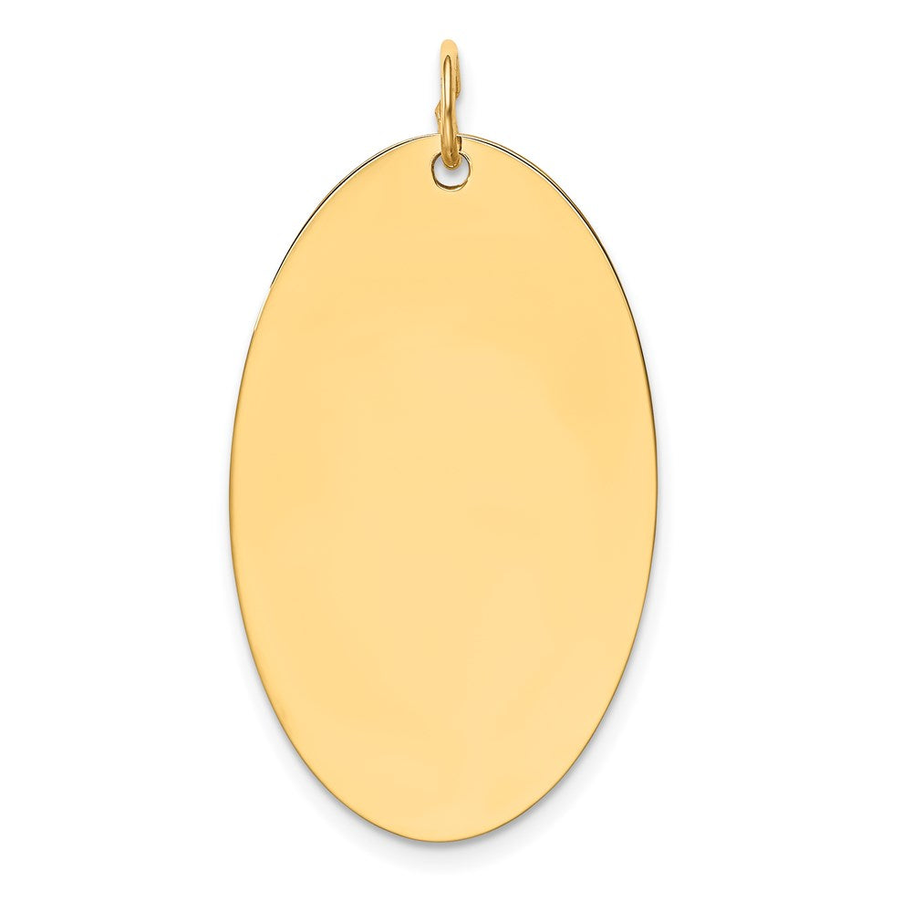 14k Plain .018 Gauge Engravable Elliptical Disc Charm