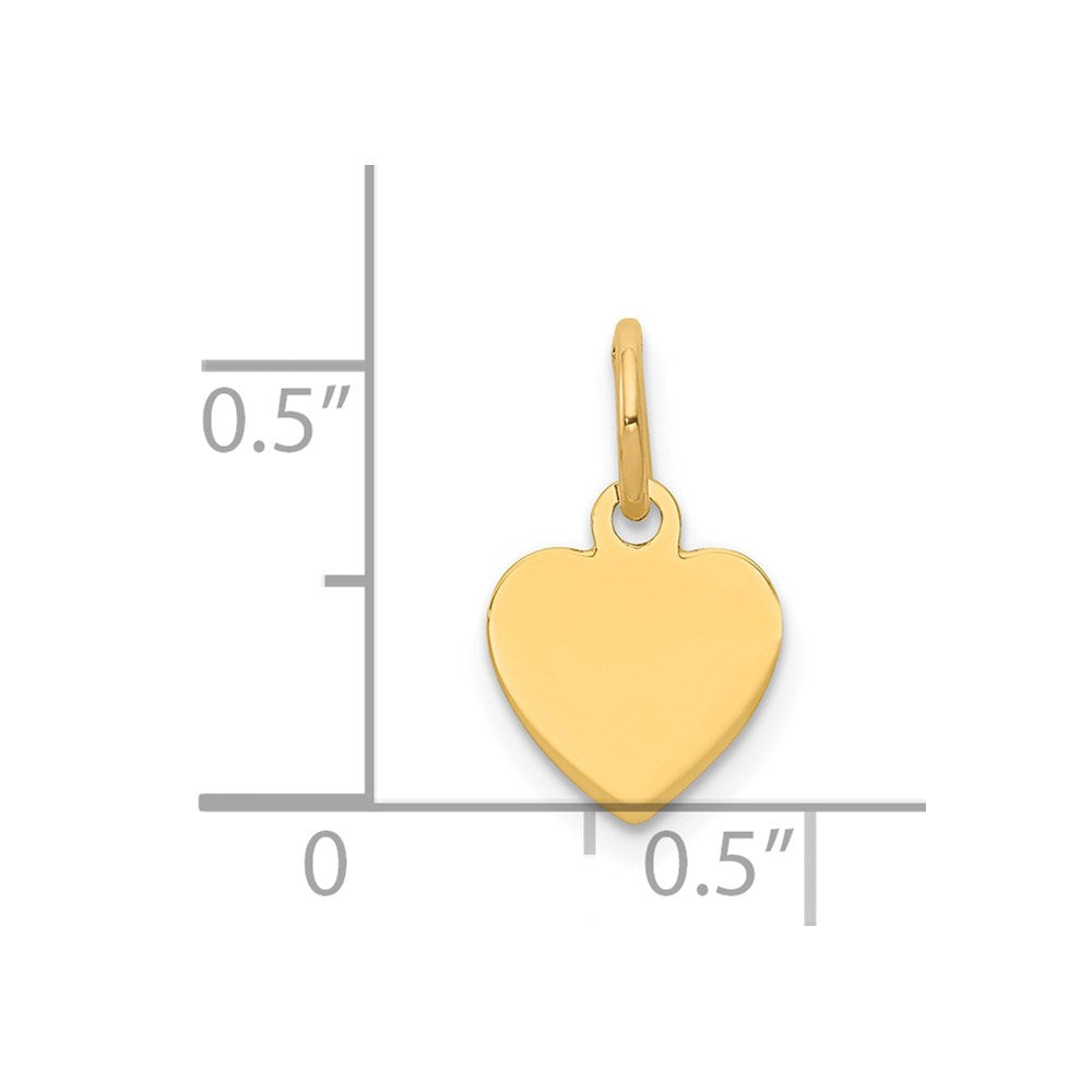 14k Plain .013 Gauge Engravable Heart Disc Charm