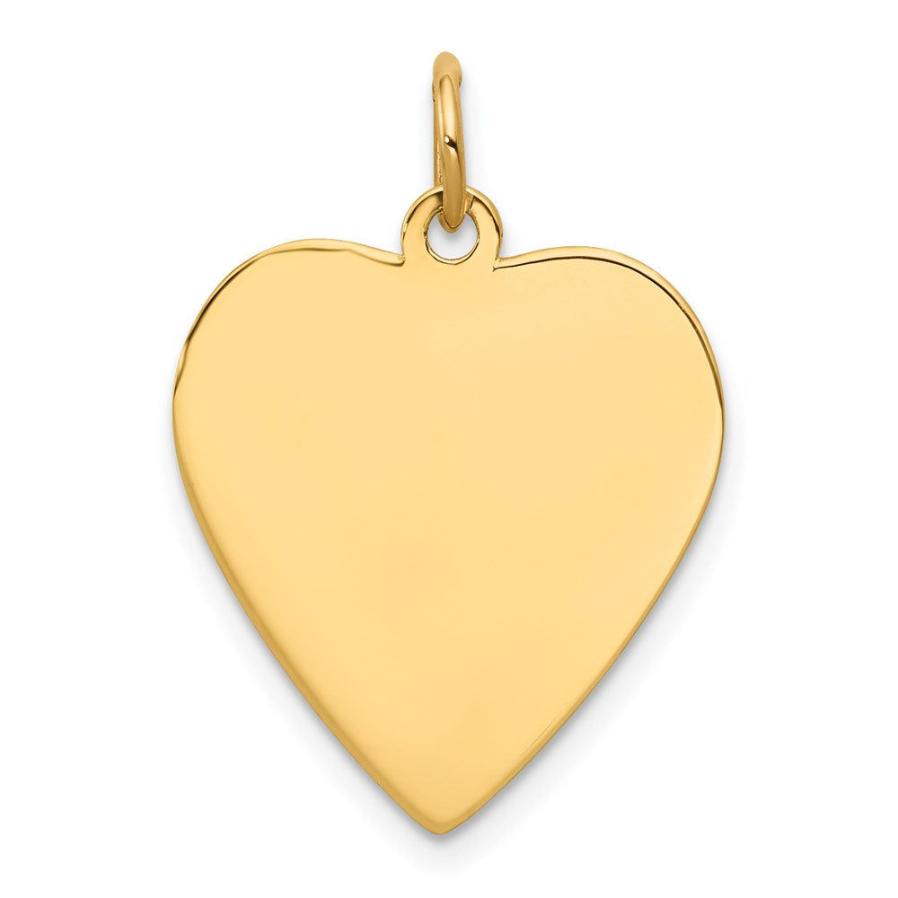 14k Plain .009 Gauge Engravable Heart Disc Charm