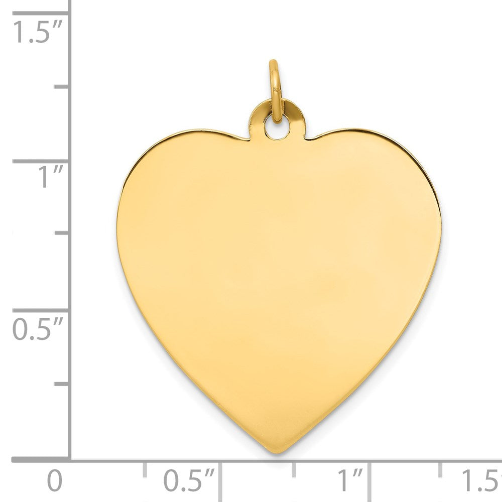 14k Plain .035 Gauge Engravable Heart Disc Charm