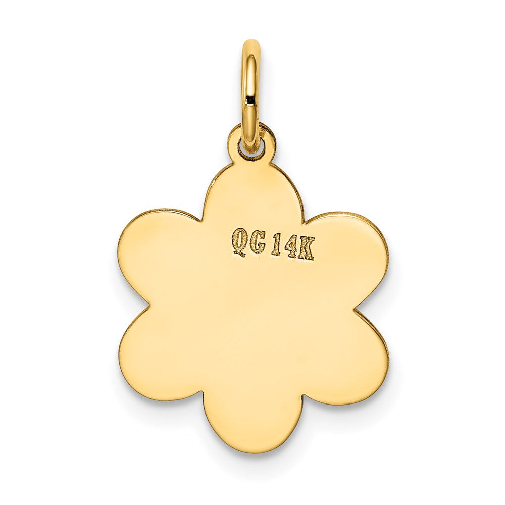 14k Plain .018 Gauge Engravable Flower Disc Charm