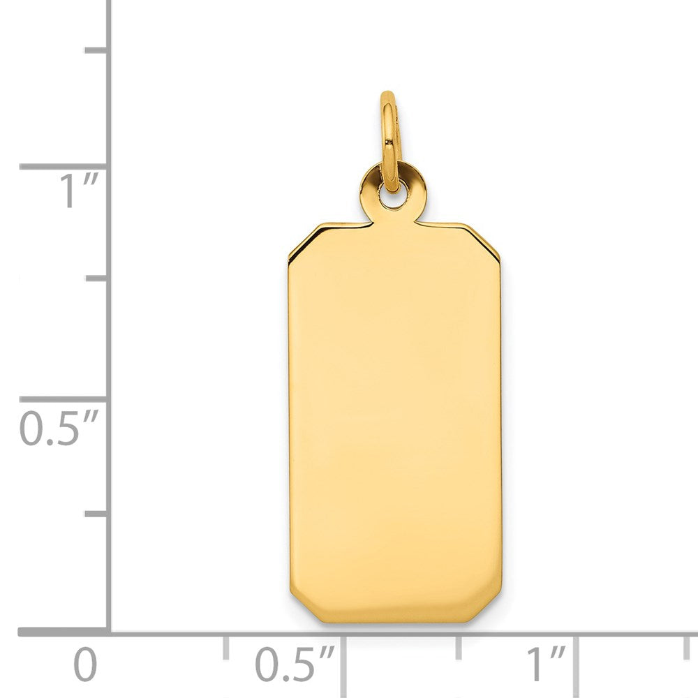 14k Plain .027 Gauge Engravable Rectangular Disc Charm