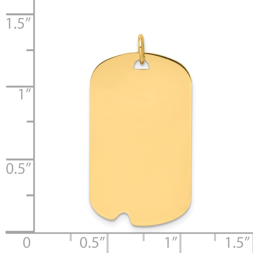 14k Plain .013 Gauge Engravable Dog Tag w/Notch Disc Charm