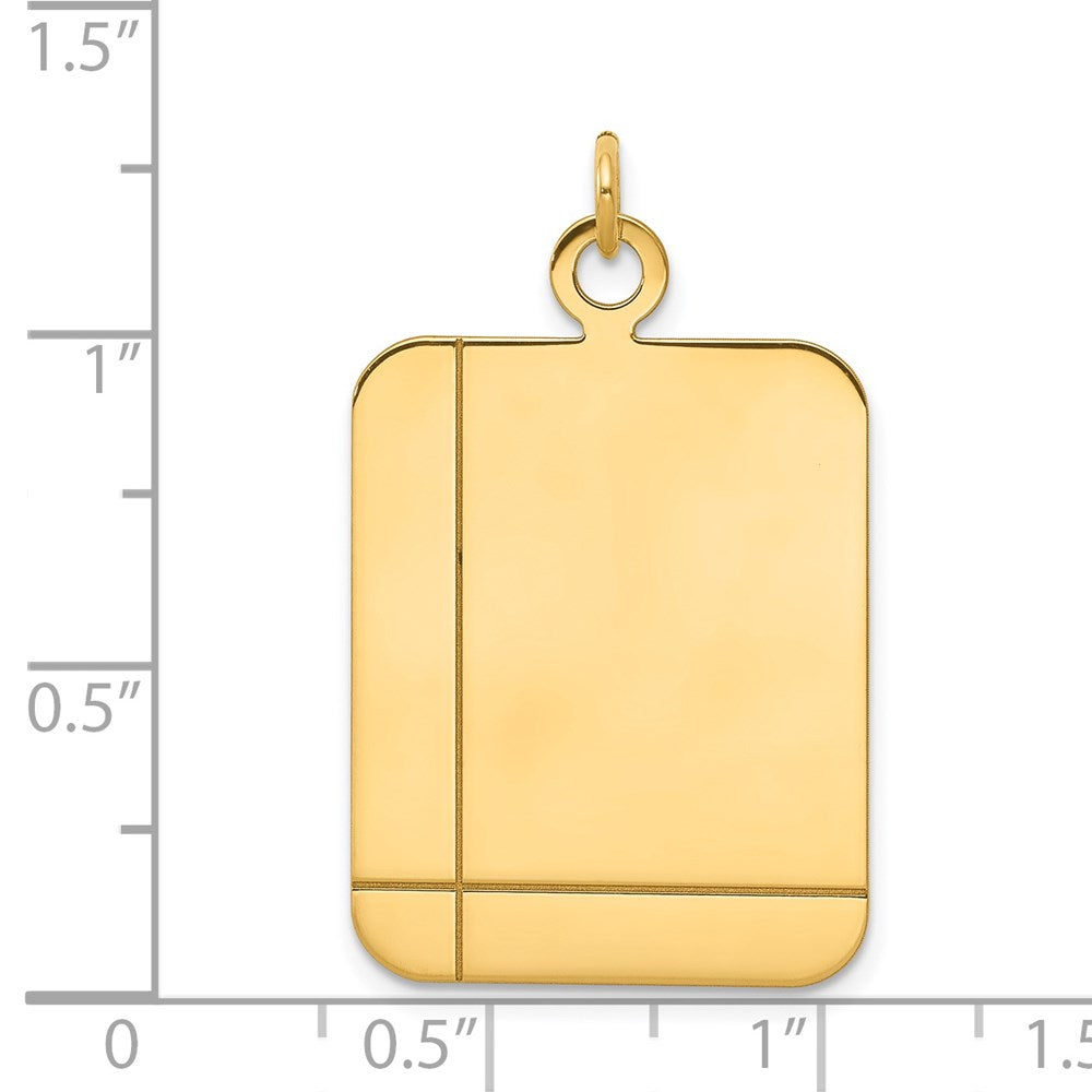 14k Plain Rectangular .027 Gauge Engravable Disc Charm