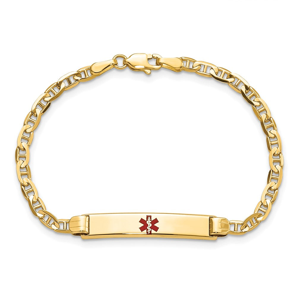 14K Medical 6 Anchor Link ID Bracelet
