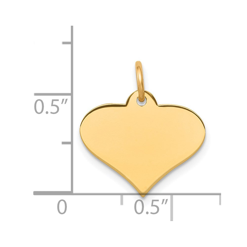 14k Plain .009 Gauge Engraveable Heart Disc Charm