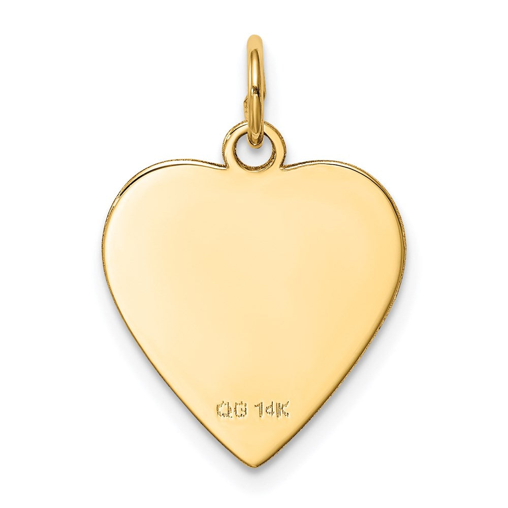 14k Plain .013 Gauge Heart Engravable Disc Charm