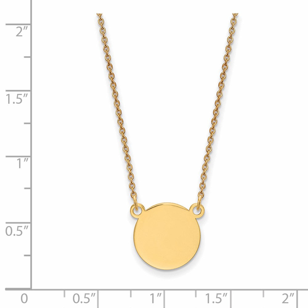 14k Plain .018 Gauge Circular Engravable Disc 18in Necklace