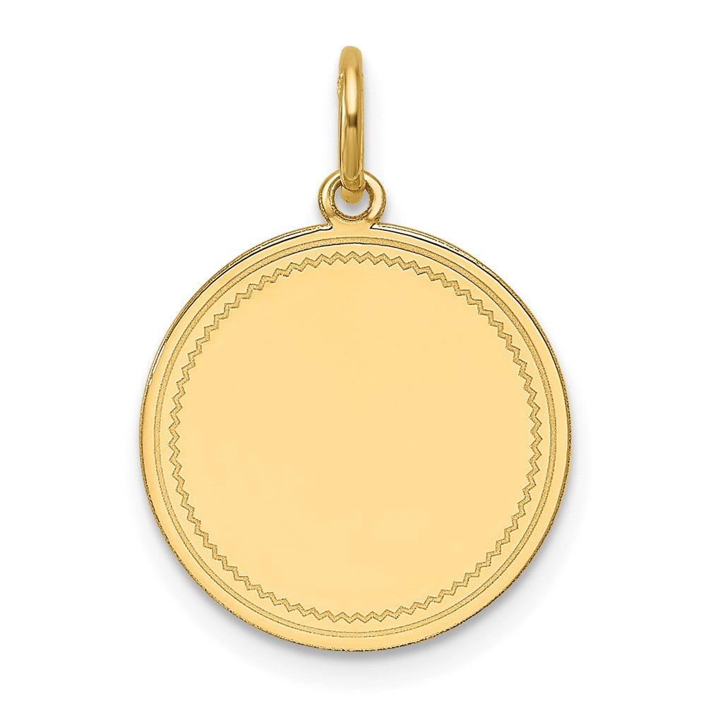 14k Plain .018 Gauge Engravable Round Disc Charm