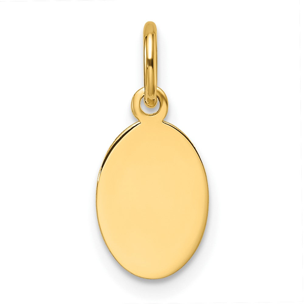 14k Plain .009 Gauge Engravable Oval Disc Charm