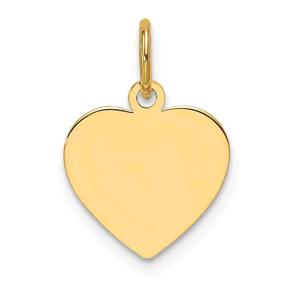 14k Plain .018 Gauge Engravable Heart Disc Charm