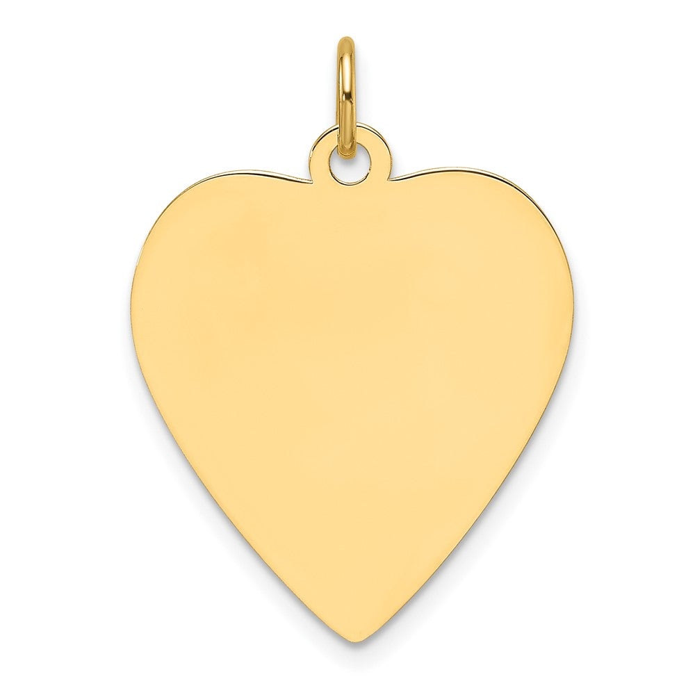 14k Plain .018 Gauge Engravable Heart Disc Charm