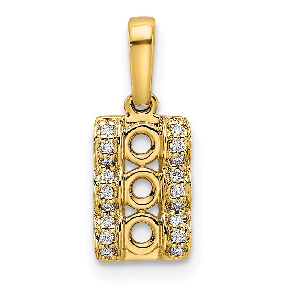 14K Family Jewelry Synthetic Stone & Diamond Set Pendant