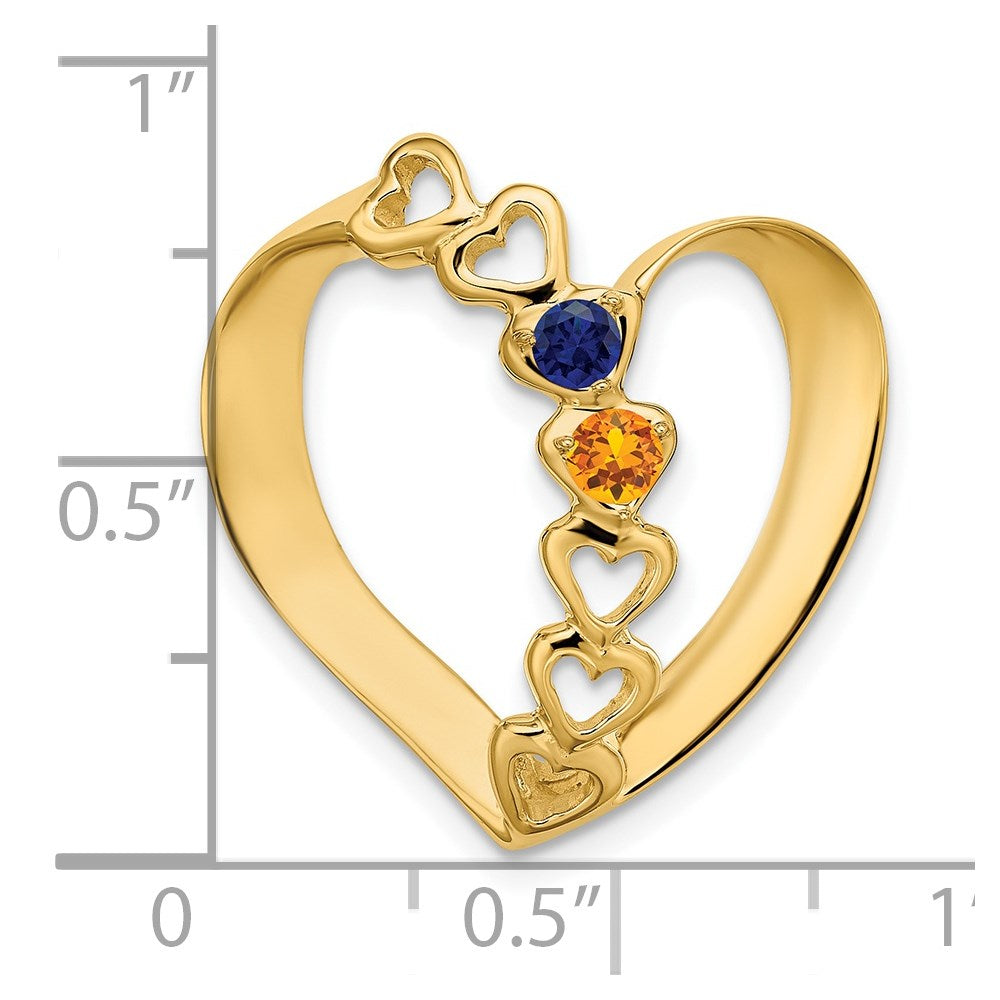 14k Genuine 2 Stone Mother's Slide