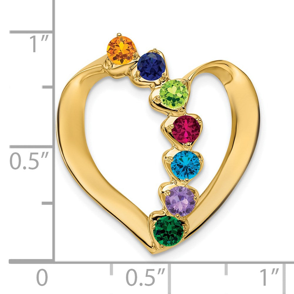 14k Genuine 7 Stone Mother's Slide