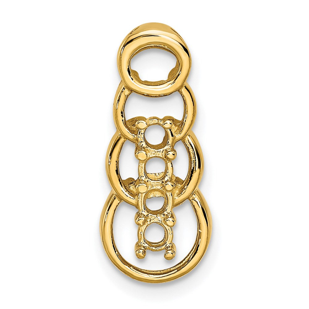 14k 4 Genuine Stone Family Pendant