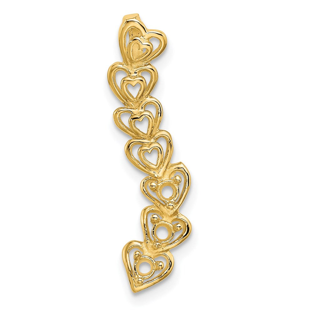 14k 3 Genuine Stone Family Pendant