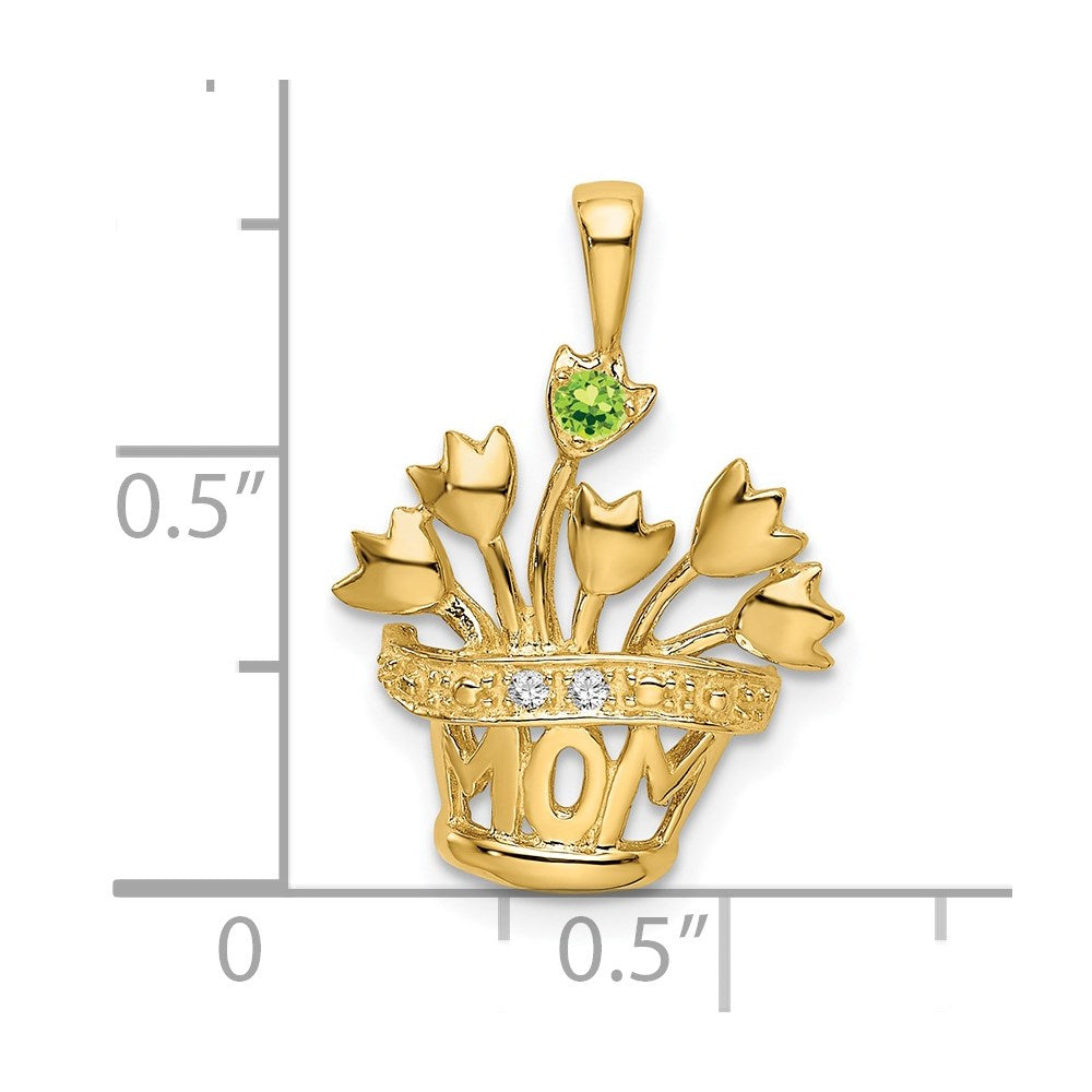 14k 2mm Synthetic AAA Diamond Family Jewelry Pendant