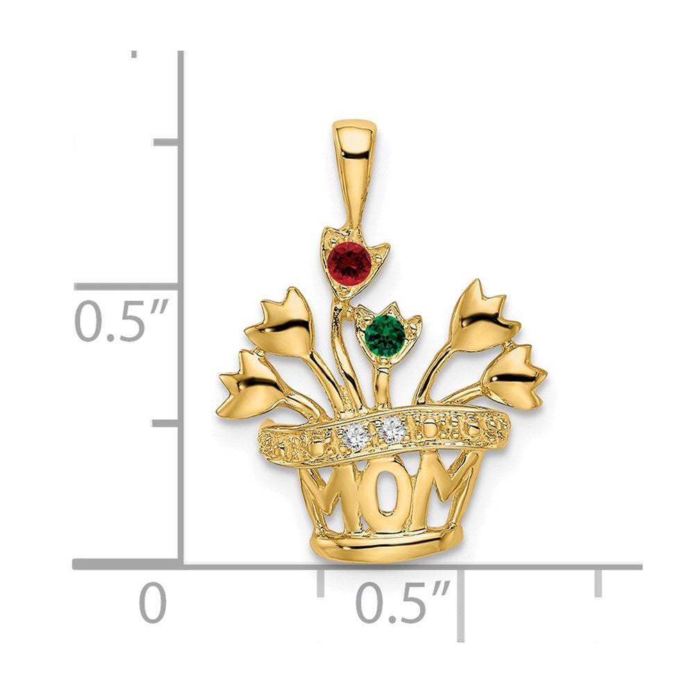 14k 2mm Synthetic VS Diamond Family Jewelry Pendant