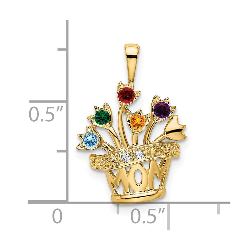 14k Genuine A Diamond Mother's Pendant