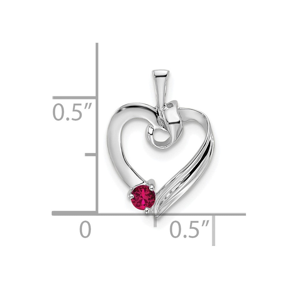 14k White Gold 1 Synthetic Stone Family Pendant