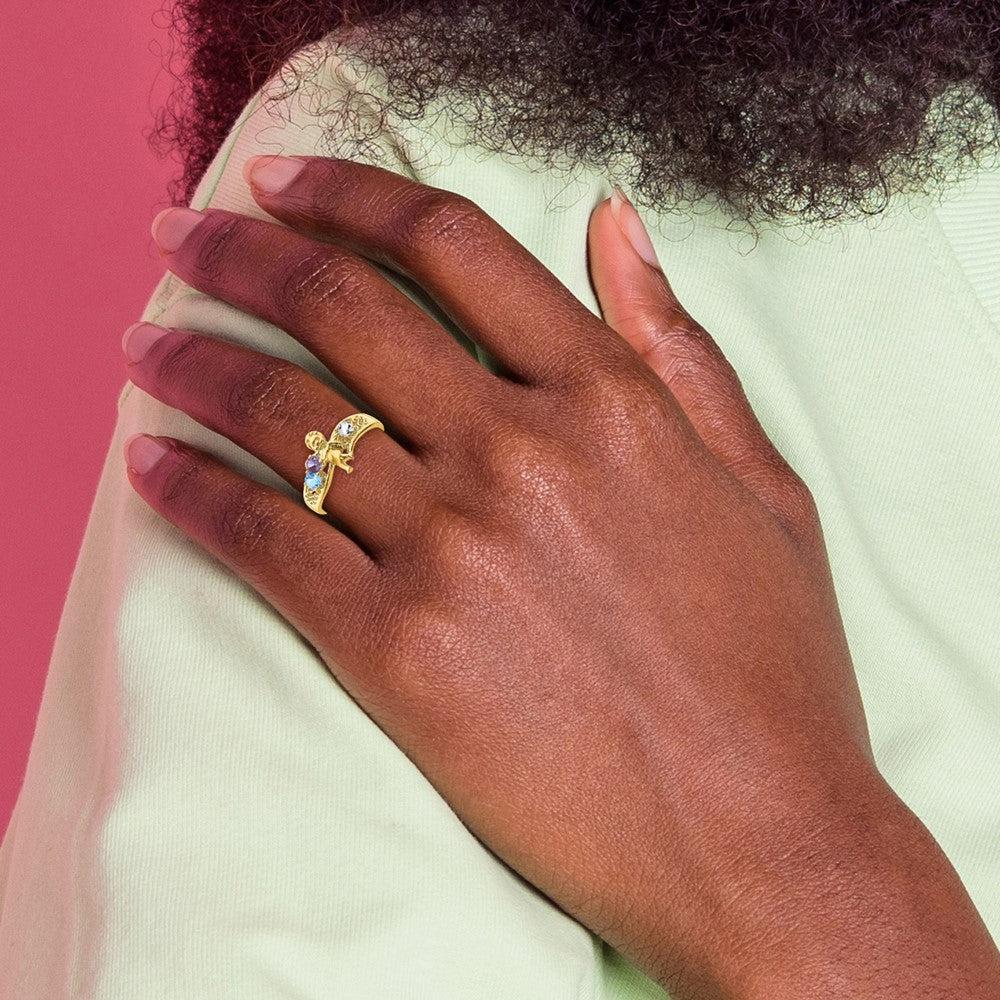 14k Synthetic Family Jewelry Ring