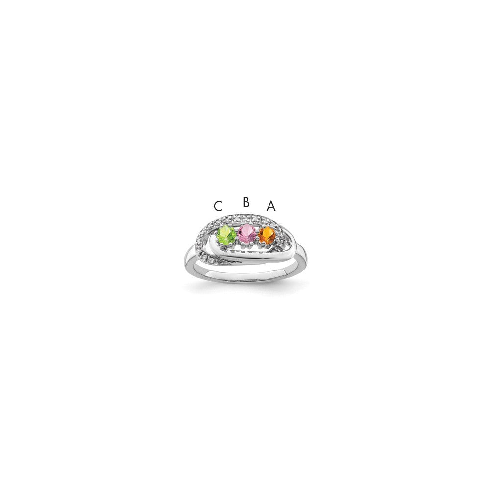 14K White Gold Family Jewelry Diamond Semi-Set Ring