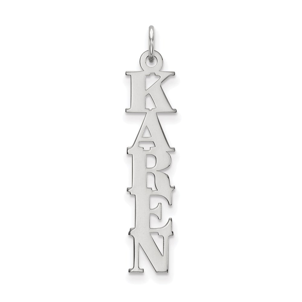 14k White Gold Name Plate Charm