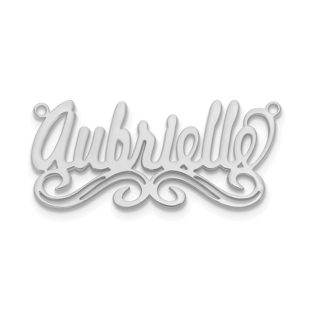 Sterling Silver/Rhodium-plated Small Polished Name Plate