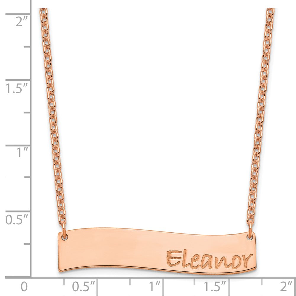 SS/Rose-plated Medium BRADLEY HAND Curved Bar Necklace