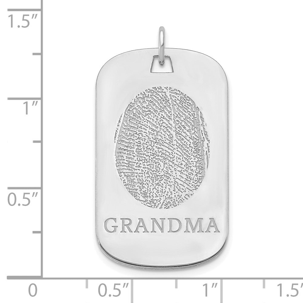 14k White Gold Fingerprint Dog Tag