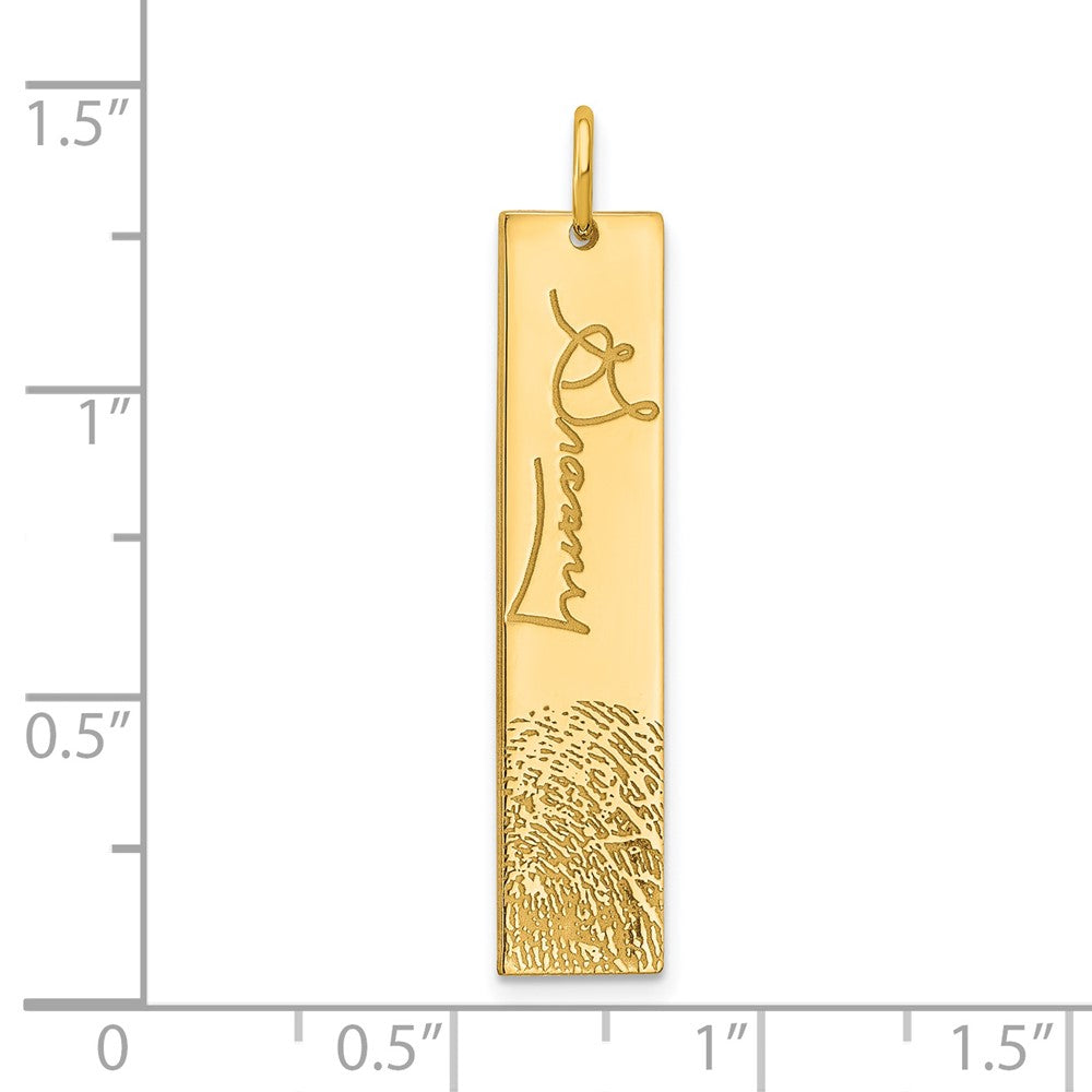 14k Yellow Gold Signature and Fingerprint Charm
