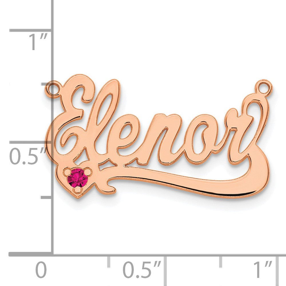 Sterling Silver/Rose-plated Birthstone Heart Name Plate
