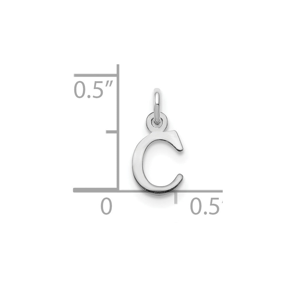 Sterling Silver Rhodium-plated Letter C Initial Charm