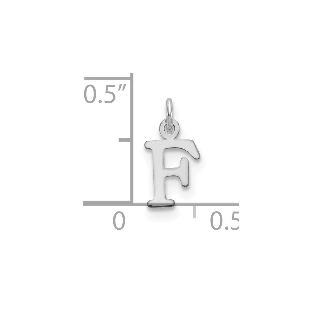 Sterling Silver Rhodium-plated Letter F Initial Charm